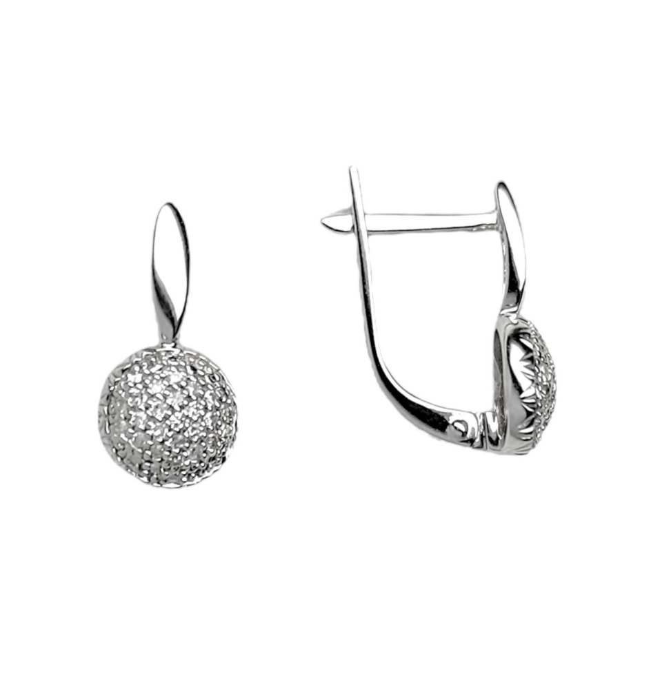 Серьги из белого золота с бриллиантами 1202037499Ш Серьги (Au 585)