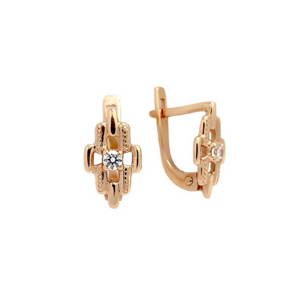 Серьги из золота с фианитами детские 26280 Серьги (Au 585)