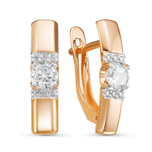 Серьги из золота с фианитами 127035 Серьги (Au 585)
