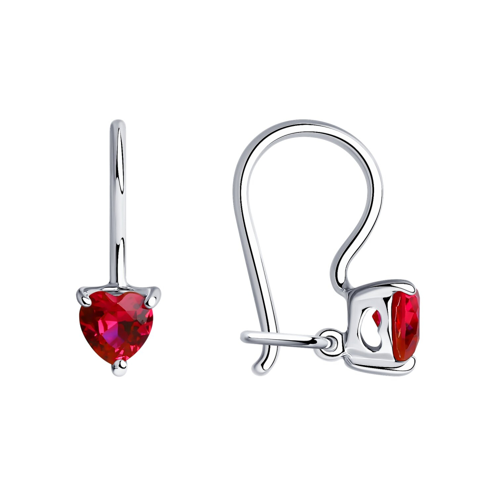 Серьги детские из серебра с фианитами 94020589 Серьги (Ag 925)