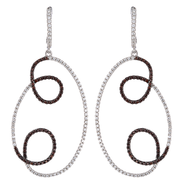 Серьги из серебра с кубическим цирконием 2650001129603 Серьги (Ag 925)