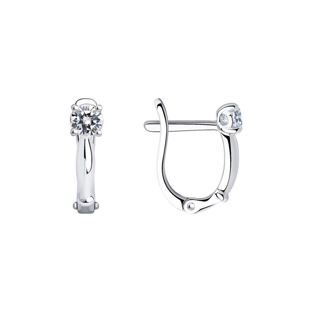 Серьги из серебра с фианитами  94025677 Серьги (Ag 925)