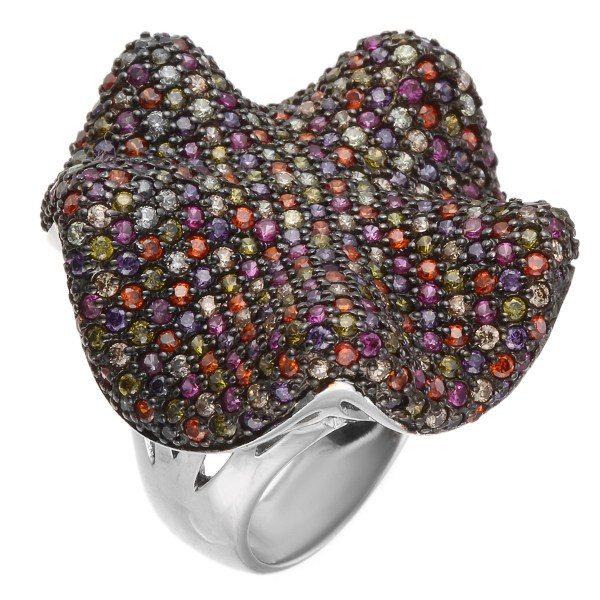 Кольцо из серебра c кубическим цирконием. 2260004016703 Кольцо (Ag 925)