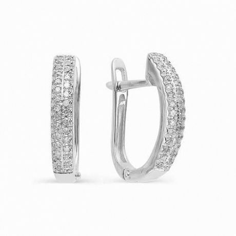 Серьги из белого золота с бриллиантами 1202037540Ш Серьги (Au 585)