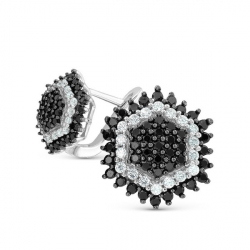 Серьги из серебра с фианитами  46287 Серьги (Ag 925)