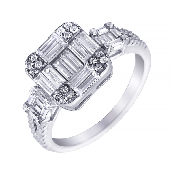 Кольцо из серебра с кубическим цирконием  2340004142012 Кольцо (Ag 925)