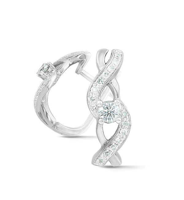 Серьги из белого золота с бриллиантами 41301 Серьги (Au 585)