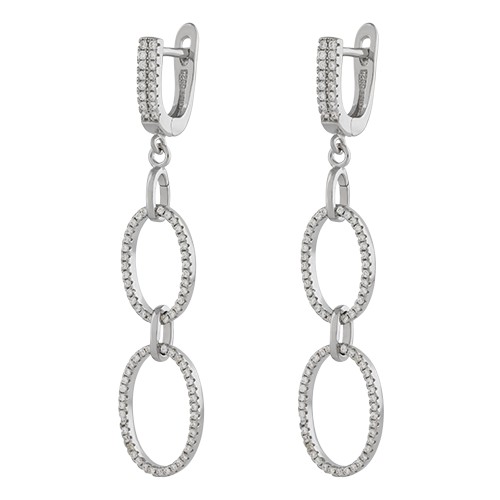 Серьги из серебра  с куб.цирконием B10325-E Серьги (Ag 925)
