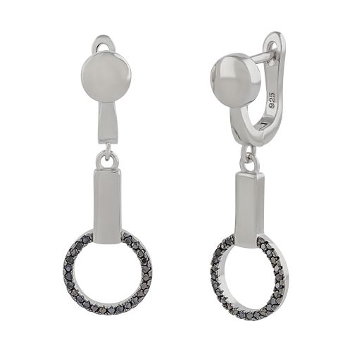 Серьги из серебра с кубическим цирконием B16509-E Серьги (Ag 925)