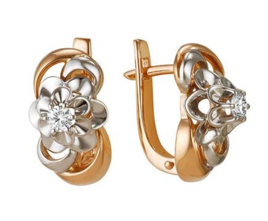 Серьги из золота с бриллиантами 2-105-78 Серьги (Au 585)