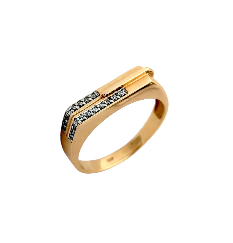 Печатка из золота с фианитами Z1-7533 Печатка (Au 585)
