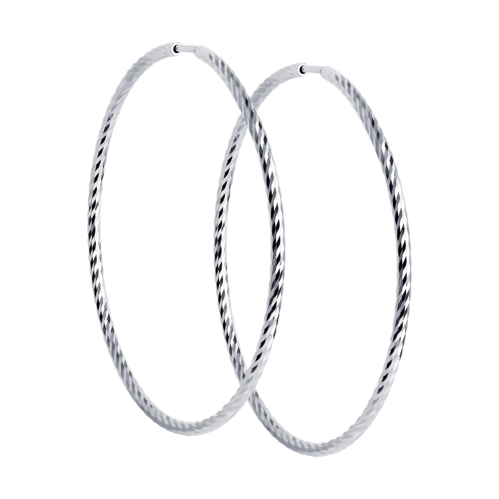 Серьги конго из серебра 94140018 Серьги (Ag 925)