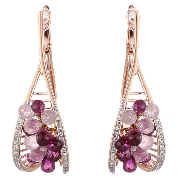 Серьги из золота с миксом камней 55100012211 Серьги (Au 585)