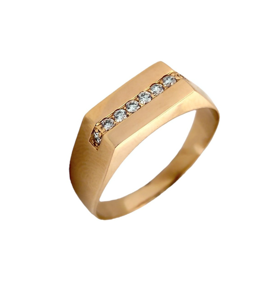 Печатка из золота с фианитами 100100894 Печатка (Au 585)