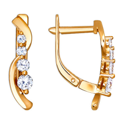 Серьги из золота с фианитами 024769 Серьги (Au 585)