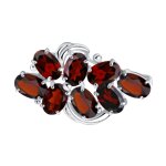 Брошь из серебра с гранатами 92040030 Брошь (Ag 925)