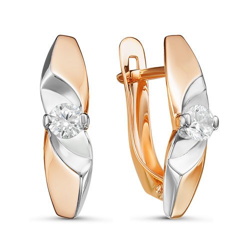 Серьги из золота с фианитами 127064 Серьги (Au 585)