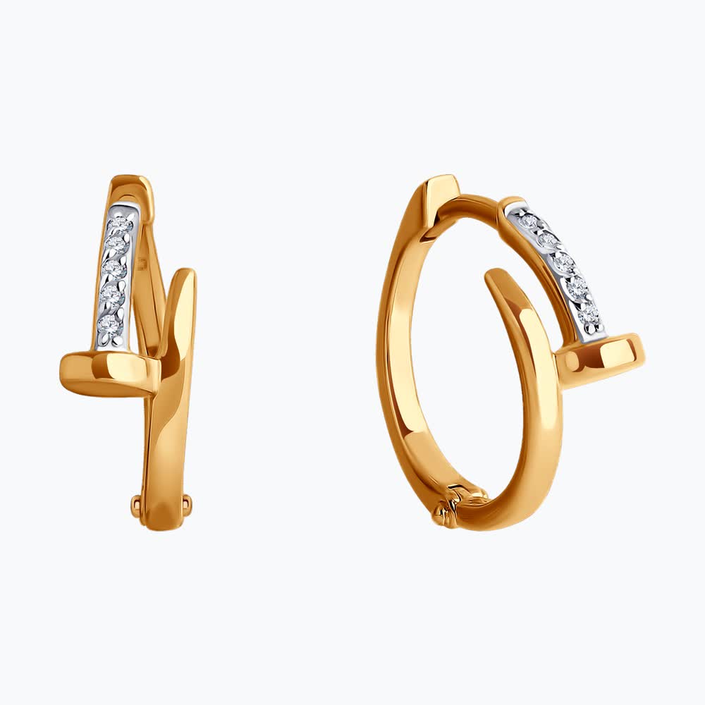Серьги из золота с фианитами 0200269 Серьги (Au 585)