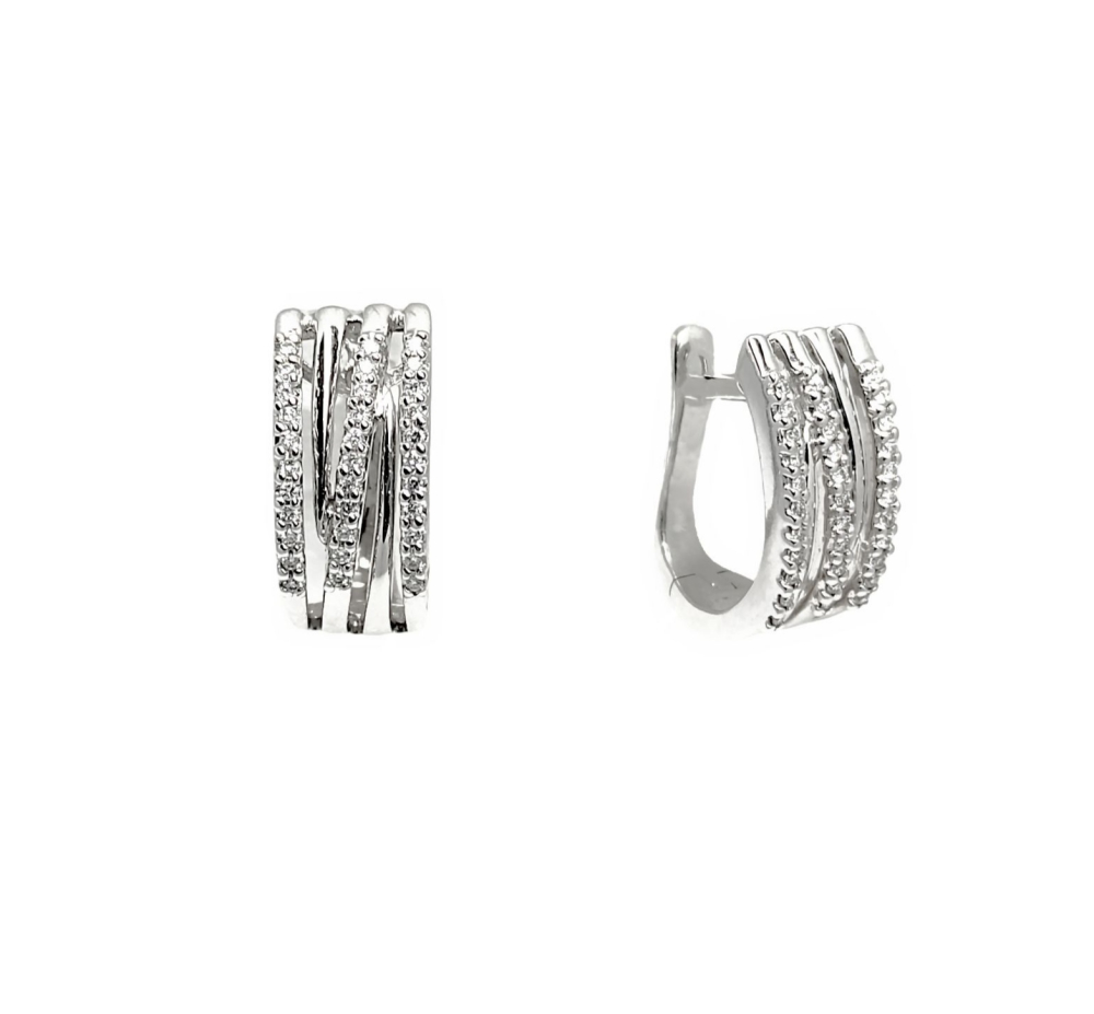 Серьги из белого золота c бриллиантами 09487*00277017 Серьги (Au 585)