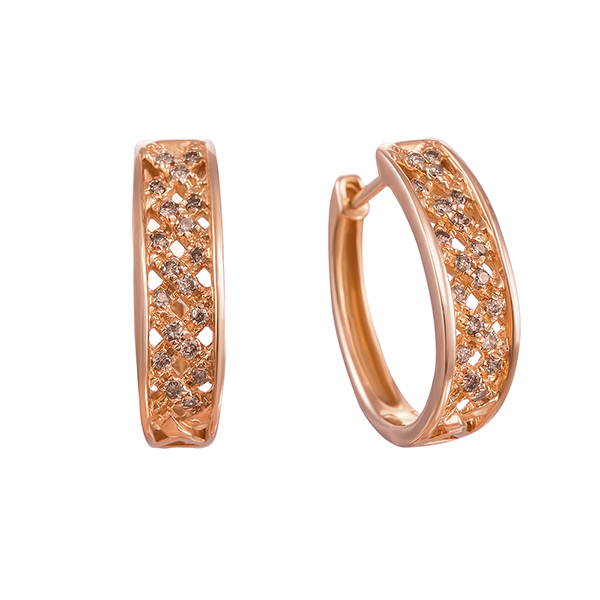 Серьги из золота c бриллиантами 02500220626 Серьги (Au 585)