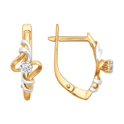 Серьги из золота с бриллиантами 1020511 Серьги (Au 585)
