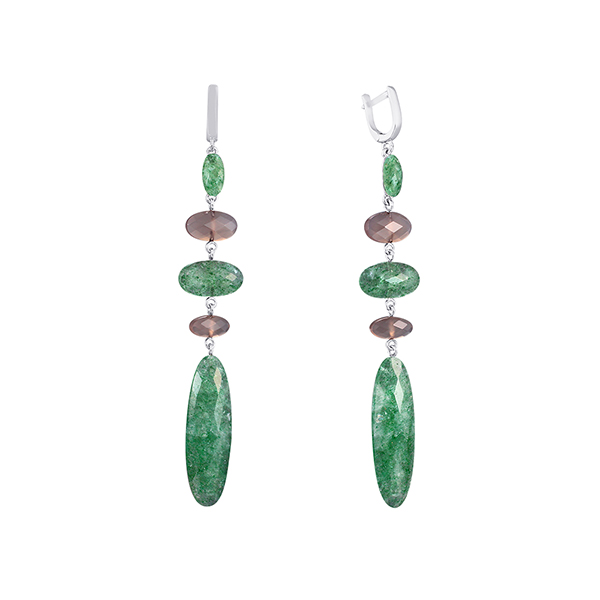 Серьги из серебра с агатом 5590011103401 Серьги (Ag 925)