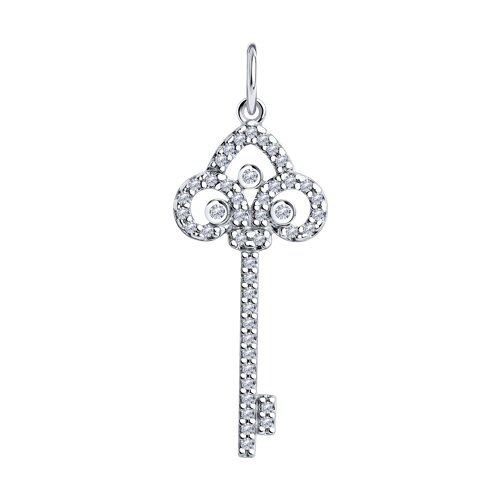 Подвеска из серебра с фианитами 94033083 Подвеска (Ag 925)