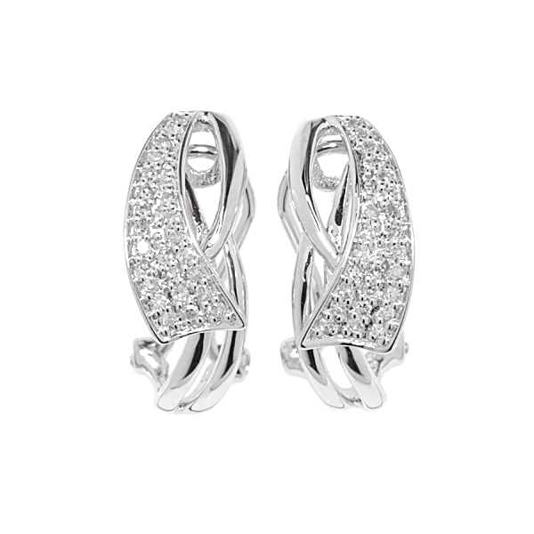 Серьги из белого золота c бриллиантами 03600350768 Серьги (Au 585)