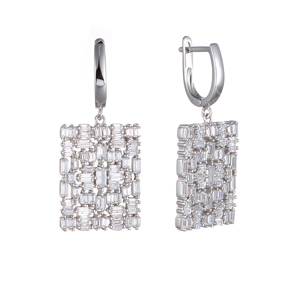 Серьги из серебра с кубическим цирконием 1540003114511 Серьги (Ag 925)