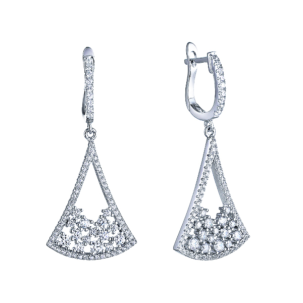 Серьги из серебра с кубическим цирконием 2860016062204 Серьги (Ag 925)