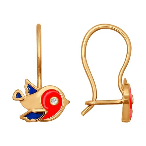 Серьги из золота с эмалью 026627 Серьги (Au 585)