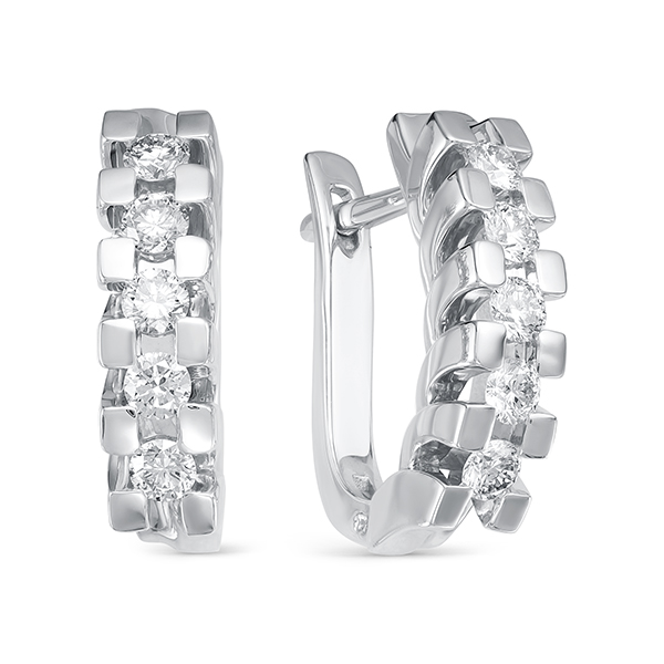 Серьги из белого золота c бриллиантами 3150-21001 Серьги (Au 585)