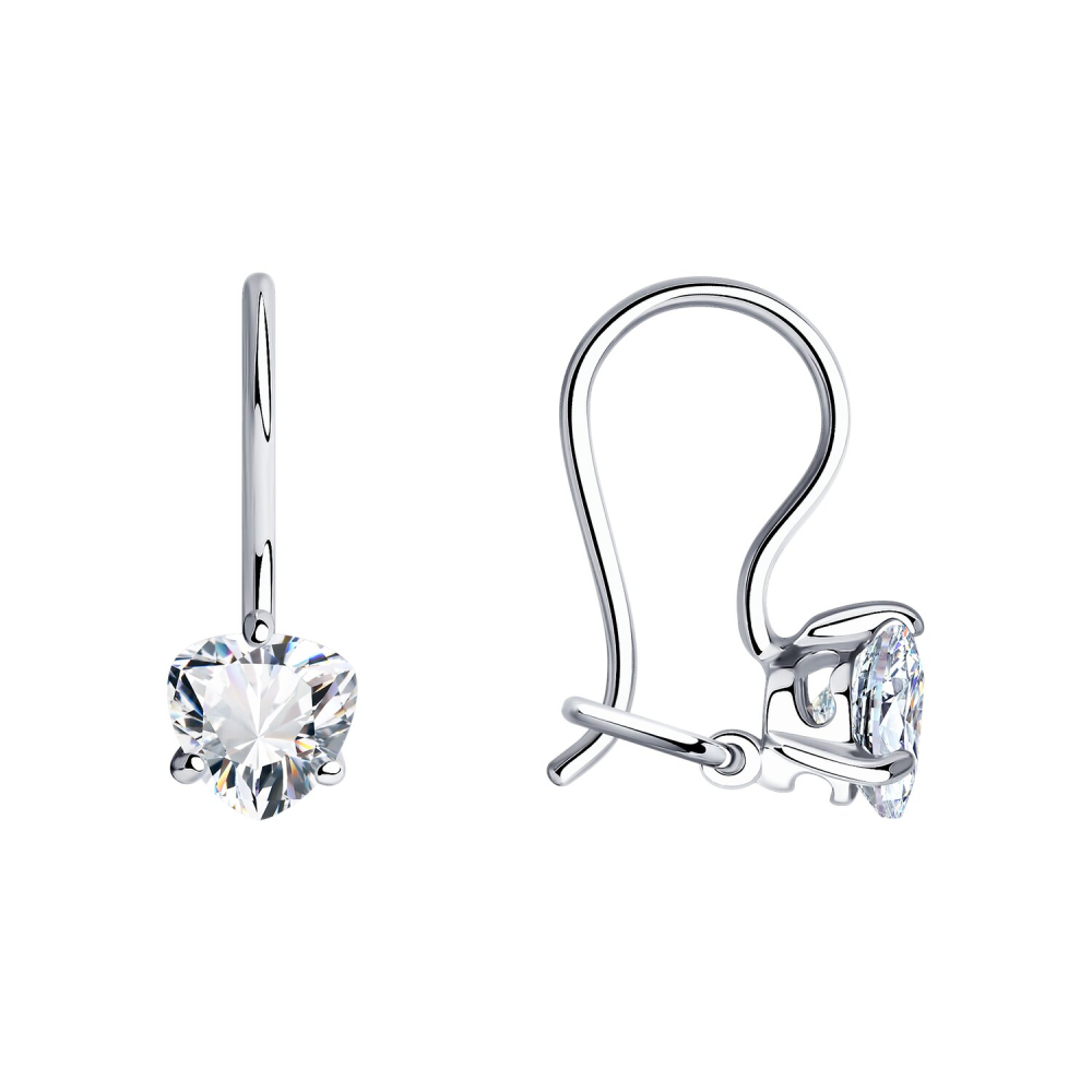 Серьги детские из серебра с фианитами 94020577 Серьги (Ag 925)