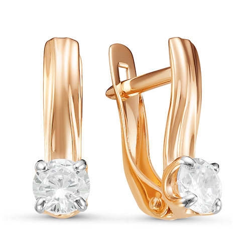 Серьги из золота с фианитами 126712 Серьги (Au 585)