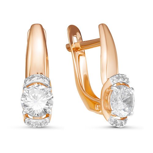 Серьги из золота с фианитами 126397 Серьги (Au 585)