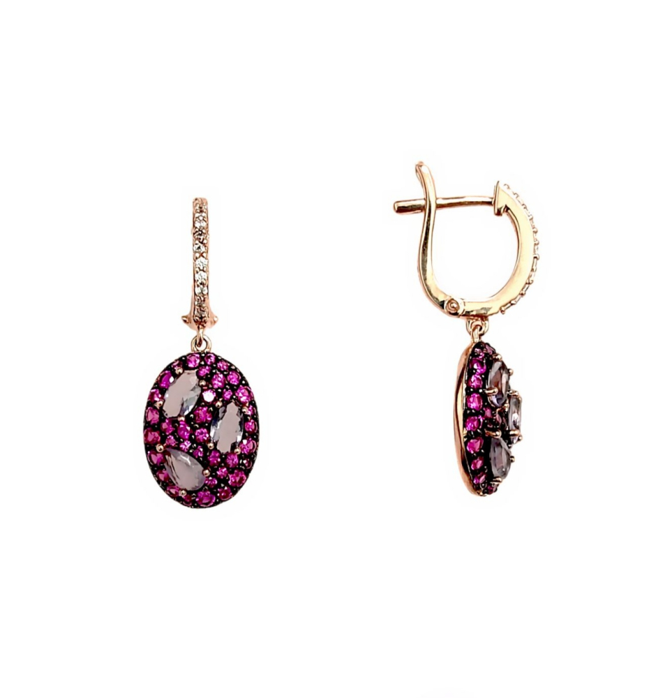Серьги из серебра с миксом камней 3670006086706 Серьги (Ag 925)