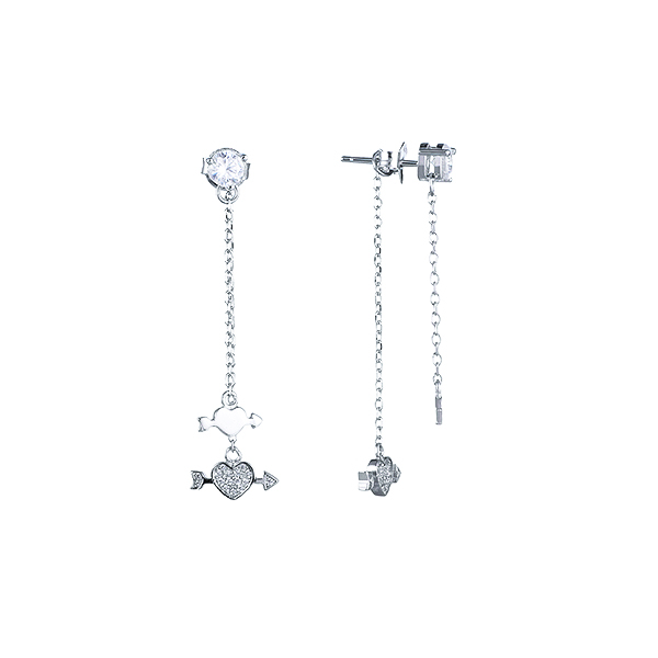Серьги из серебра с кубическим цирконием 9040003122304 Серьги (Ag 925)