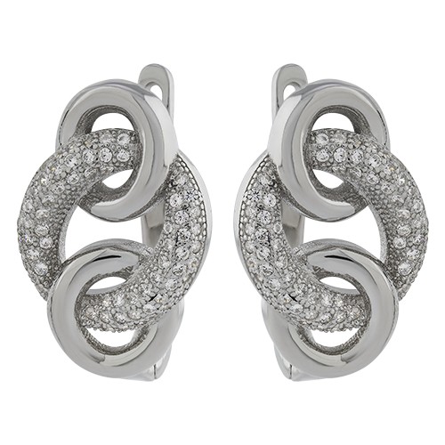 Серьги из серебра с кубическим цирконием B8204-E Серьги (Ag 925)