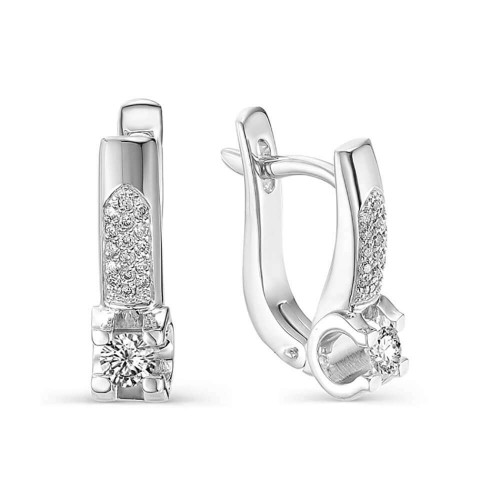 Серьги из белого золота c бриллиантами 3069-21001 Серьги (Au 585)