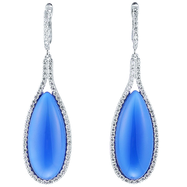 Серьги из серебра с агатом 7540001009104 Серьги (Ag 925)