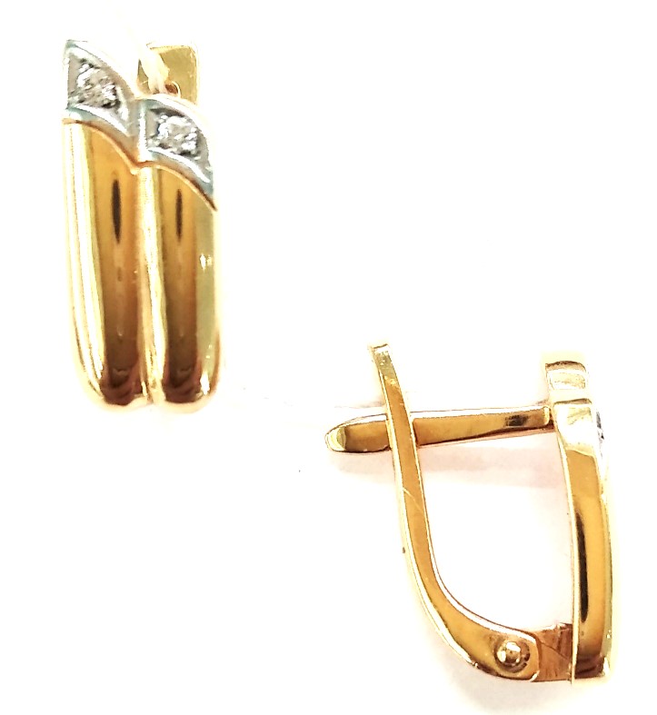 Серьги из золота с фианитами 4110 Серьги (Au 585)
