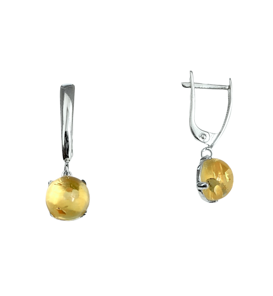 Серьги из серебра с янтарем 85020400273 Серьги (Ag 925)