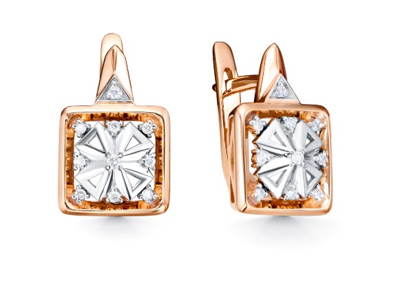 Серьги из золота с бриллиантами 02-5332 Серьги (Au 585)