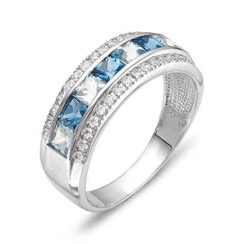 Кольцо из серебра с топазами и фианитами К620-976М3 Кольцо (Ag 925)
