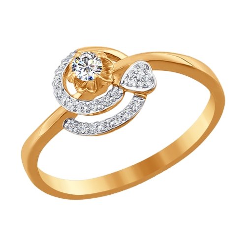 Кольцо из золота с фианитами 015295 Кольцо (Au 585)