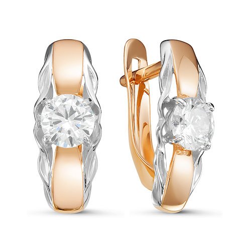Серьги из золота с фианитами 126961 Серьги (Au 585)