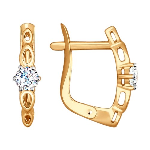 Серьги из золота с фианитами 027206 Серьги (Au 585)