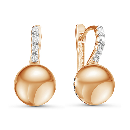 Серьги из серебра в золочении с фианитами с125927пз Серьги (Ag 925)