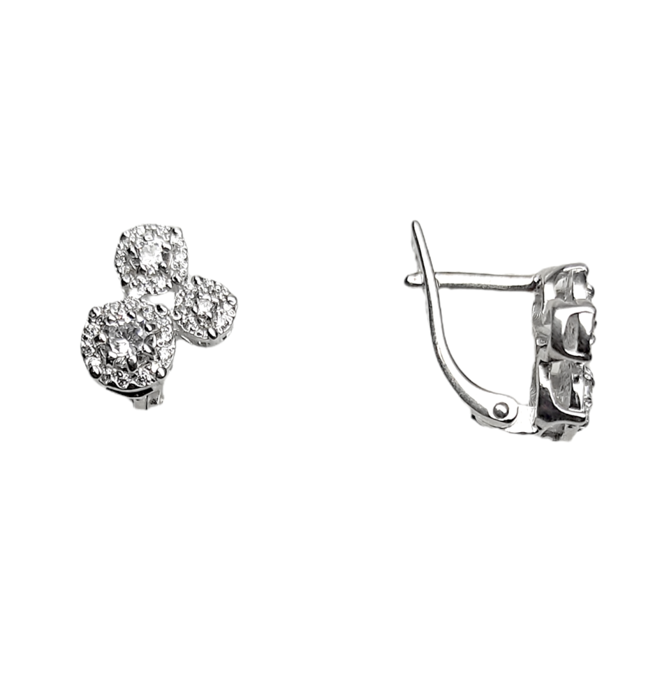 Серьги из серебра с фианитами  00444-200 Серьги (Ag 925)