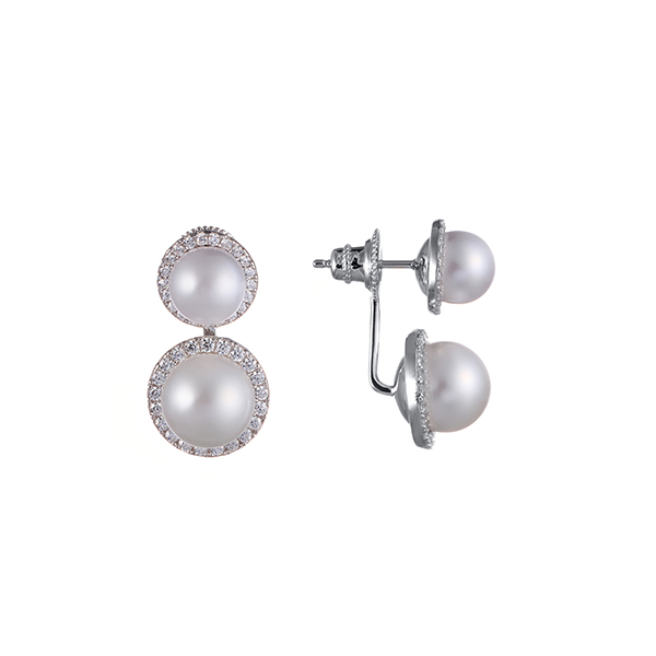  Серьги из серебра с жемчугом 5570008088003 Серьги (Ag 925)